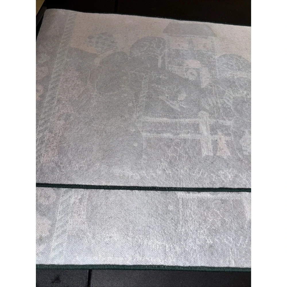 Vtg Tapestry Placemats SNOWMEN 19x13 Finished‎ Edge Christmas Winter Snow